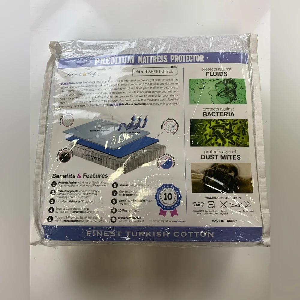 Run2Bed Premium mattress protector white